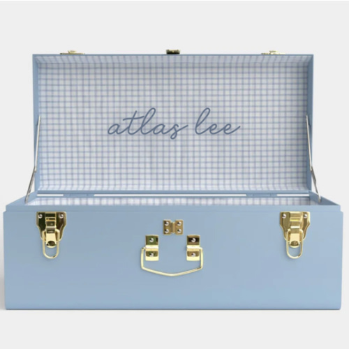 Petite Classic Trunk - Light Blue - Picnic in Blue / Embroidery