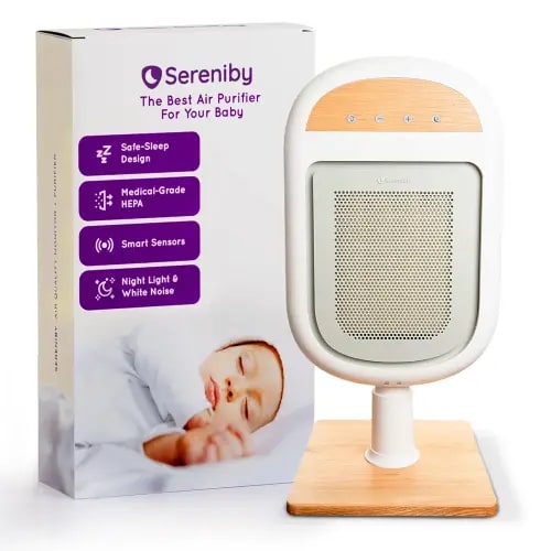 Air Purifier for Baby | Proprietary Safe-Sleep Design | Medical-Grade HEPA Filtration | Laser-Accurate Air Quality & Temp Sensors | Smart Parent-Approved Features