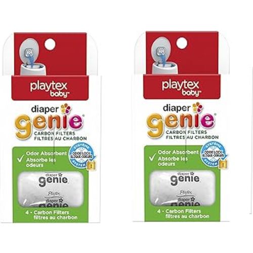 Playtex Carbon Filter Refill Tray for Diaper Genie Diaper Pails, White (Pack of 2)