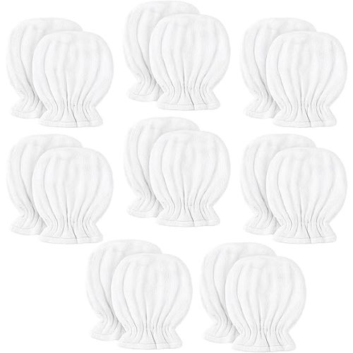 Jeere Newborn Baby Muslin Mittens 0-6 Months No Scratch Elastic Wrist Soft Breathable Gloves Bulk Cotton for Infant