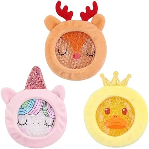 Hilph Kids Ice Packs for Boo Boos, Reusable Cold Packs with Sleeves for Kids Injuries, Toddler Animal Ice Packs Hot Cold Therapy for Kids Bumps, Swelling, Wisdom Teeth (3 Packs)