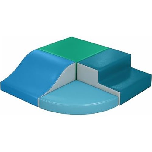 4-Pieces Climbing Toys for Toddlers: PU Leather - Soft Play Climbing for Toddlers - Foam Climbing Blocks for Crawling and Sliding Indoor Playground for Kids