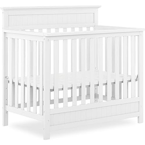 Dream On Me Harbor 4-in-1 Convertible Mini Crib in White, Greenguard Gold Certified