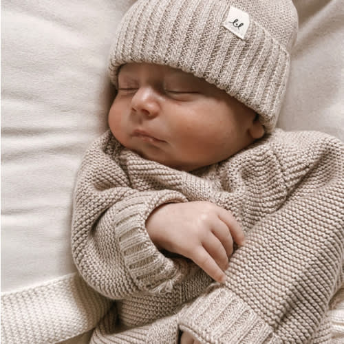 Luna + Luca Classic Purl Knit Jumpsuit - Heather Beige