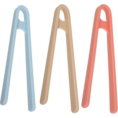 Silicone Small Tongs, Colorful Grippers 5.5 Inch 3 Colors