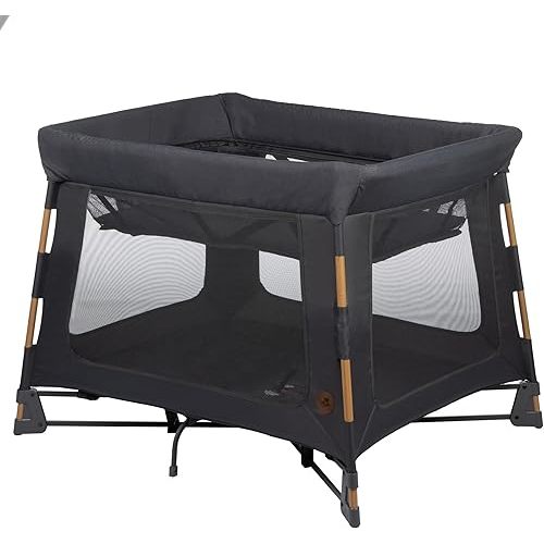 Maxi-Cosi Swift Playard, Playpen with 3-in-1 (Newborn bassinet, toddler, play), Portable, ultra comfort, 1 step fold, travel bag included, Classic Graphite