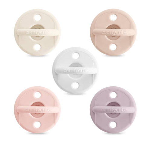 Comfy Cubs Baby Pacifiers, 5 Pack for 0+ Months - Soft Breast-Like Nipple Shape - CPSIA Compliant Silicone Pacifier for Newborns - Girl Pack Baby Essentials - Ideal Newborn Gift Set - Multicolor Girl