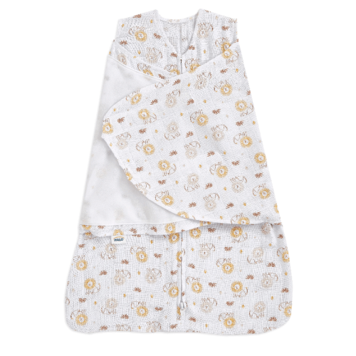 Lion Print Cotton Muslin Newborn Swaddle | HALO