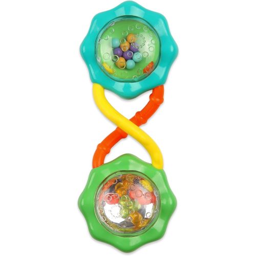 Bright Starts Rattle & Shake Barbell Toy, Ages 3 Months and Up Green