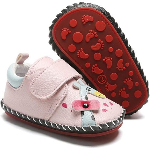HsdsBebe Baby Boys Girls Pu Leather Hard Bottom Walking Sneakers Toddler Rubber Sole First Walkers Infant Cartoon Slippers Crib Shoes