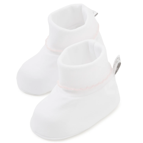 White/Pink Kissy Basics Booties