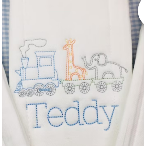 Porter Train Burp Cloth