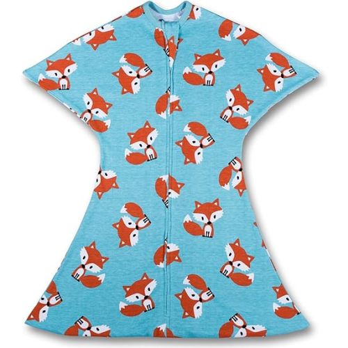 SleepingBaby Zipadee-Zip Transitional Swaddle Sack - Wearable Blanket with Zipper Convenience - Friendly Fox, X-Small (3-6 Month)