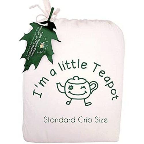 I'm A Little Teapot Organic Cotton Crib Mattress Pad - Standard Size Organic Crib Mattress Protector - Waterproof Baby Crib Mattress Cover - Soft, Durable and Hypoallergenic - Fits 28 x 52 x 9 inches