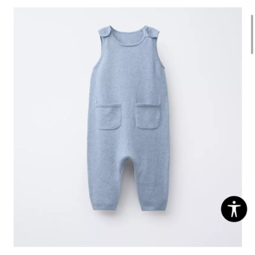COTTON SILK KNIT OVERALLS - Blue marl | ZARA United States