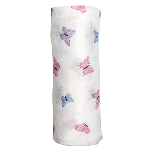 Bamboo Little Viscose Muslin Baby Swaddle Receiving Blanket, Butterfly