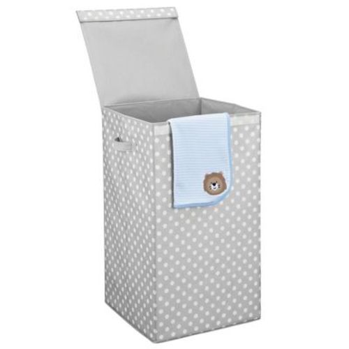 Mdesign Large Laundry Hamper With Lid/handles For Nursery, Pink/white Polka Dots