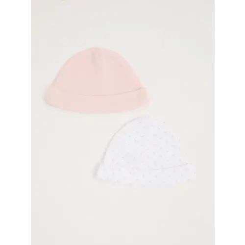 Pink Heart Newborn Hats 2 Pack