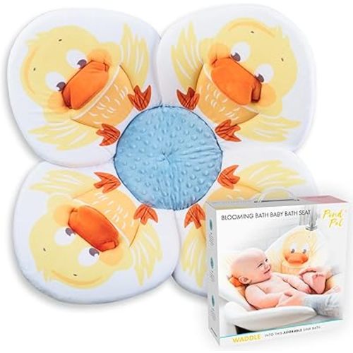 Blooming Bath Baby Bath Seat - Baby Tubs for Newborn Infants to Toddler 0 to 6 Months and Up - Baby Essentials Must Haves - The Original Washer-Safe Flower Seat (Pond Pal Duckling)