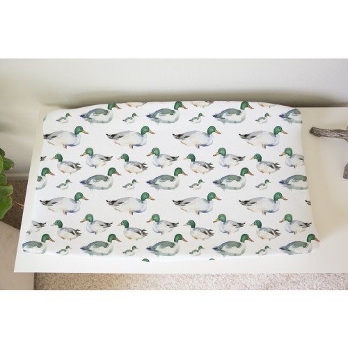 Baby Boy Changing Pad Cover With Mallard Ducks, Mallard Duck Crib Bedding, Duck Hunting Baby Nursery Bedding, Matching Nursery Sets For Boys