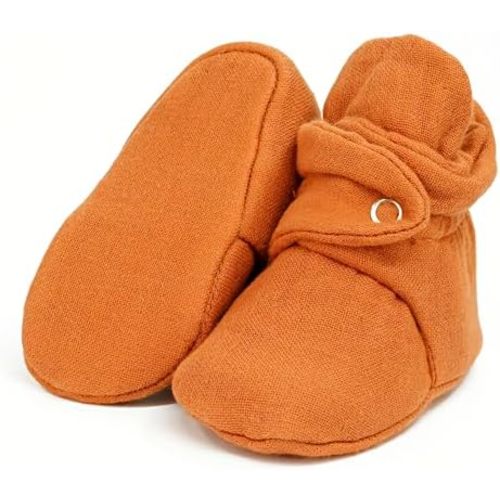 Ella Bonna Baby Booties Organic Cotton Muslin Newborn Baby Slippers Baby Boy Booties, Infant Girl Booties, 6-12 months, 0-6 Months, 12-18 Months, 0-3 Months, 18-24 Months, Toddler Shoes