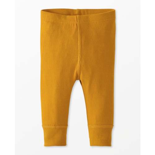 Baby Ribbed Leggings (3-6M, Mustard)