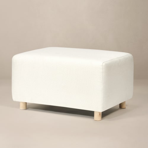 The Ollie Ottoman: Large Stationary Rectangle Ottoman With Wood Legs
