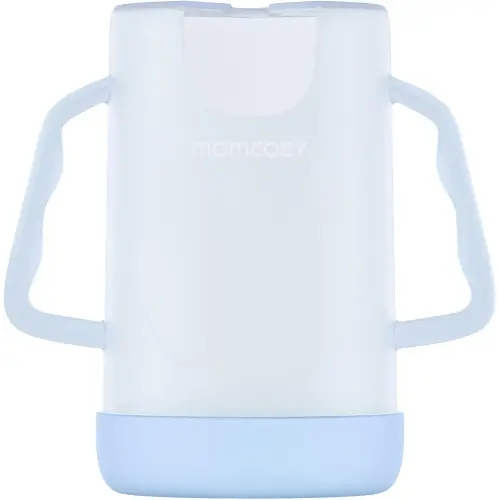 Momcozy Squeeze Pouch Holder for Food Pouches and Drink Boxes, Baby Pouch Holder Allows Baby to Self-Feed and Avoid Messes, Baby Food Pouch Holder Handle is Easy to Grip, Comfortable, Blue