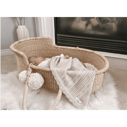 Pointelle Baby Blanket - Beige