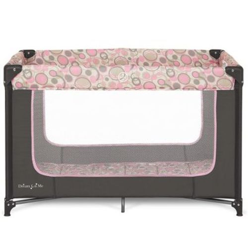 Dream On Me Zodiak Portable Play Yard With Carry Bag, Grey/pink
