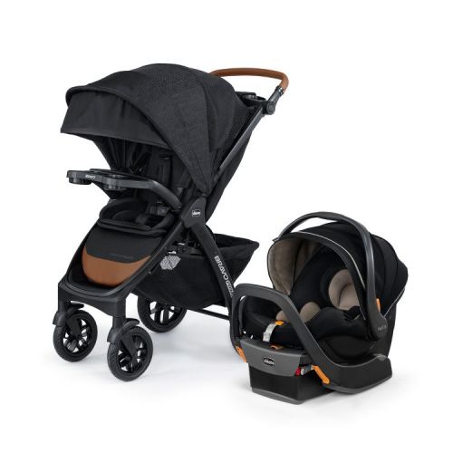 Chicco Bravo Primo Trio Travel System - Springhill: Includes Stroller, Rear-Facing Infant Car Seat & Base Combo
