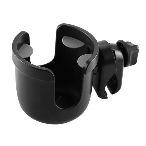Accmor Stroller Cup Holder, Universal Cup Holder, Bike Cup Holder, 360° Rotatable Large Caliber Drinks Holder for Stroller, Bike, Wheelchair, Walker, Black