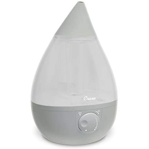 Crane Ultrasonic Cool Mist Humidifiers for Bedroom, Large Room Air Humidifier (4.5L Water Tank) for Baby Nursery Plants and Office, Filter Free, Grey