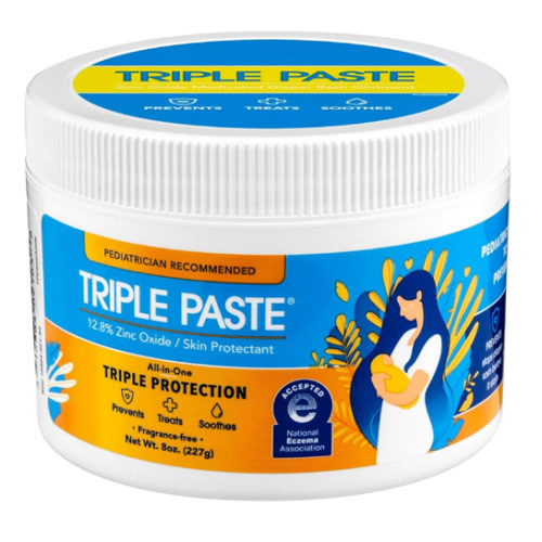 Triple Paste Diaper Rash Cream for Baby - 8 Oz Tub - Zinc Oxide Ointment Treats, Soothes and Prevents Diaper Rash - Pediatrician-Recommended Hypoallergenic Formula with Soothing Botanicals