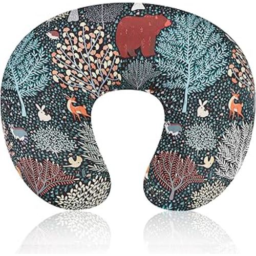 Baby Nursing Pillow Cover, Woodland Breastfeeding Pillow Slipcover Girls Boys, Nursing Pillow Case for Newborn, Soft Fabric Fits Snug On Infant, Washable and Breathable, Animals