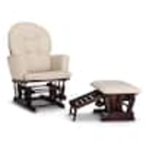 Graco Parker Espresso with Beige Semi-Upholstered Glider and Nursing Ottoman 06442-419