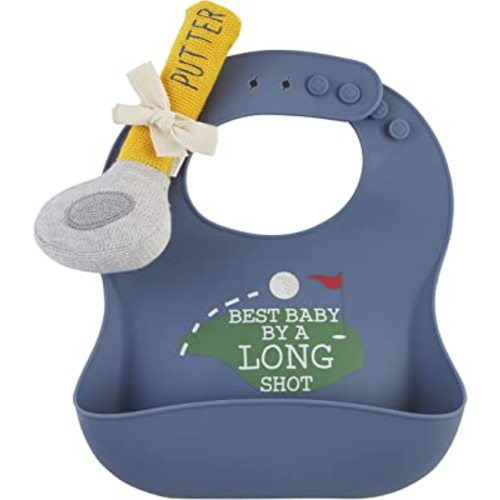 Mud Pie Children's Golf Bib & Rattle Set