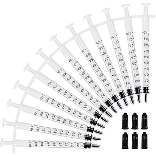 DEPEPE 120pcs 1ml Luer Slip Tip Syringe with Caps, Without Needle, for Pet Feeding and Industrial Use