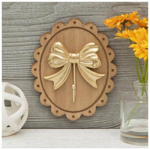 Gold Bow Wood Wall Hook