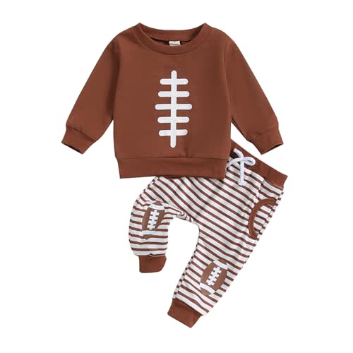 Football Baby Boy Clothes Baby Football Outfit Long Sleeve Sweatshirt Football Pants Cute Fall Winter Outfits