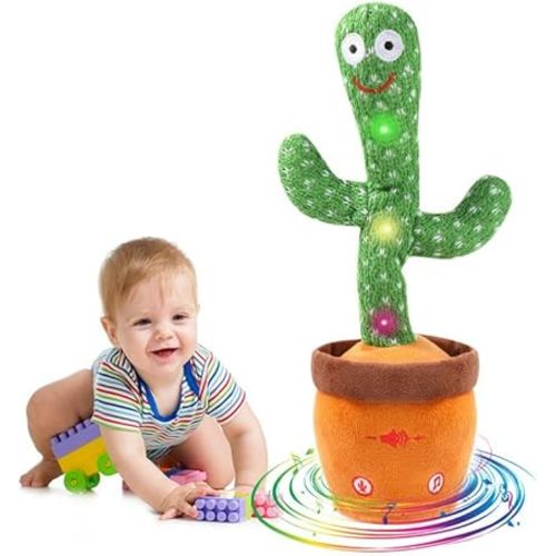 MIAODAM Dancing Talking Cactus Toy for Baby Toddler, Colorful Glowing Repeating What You Say, Singing Talking Toy 120 Pcs Songs for Baby Dancing Cactus Mimicking Toys