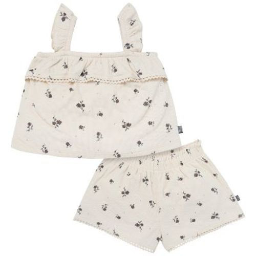 Modern Moments™ By Gerber Toddler Girls' 2-piece Top And Shorts Set, Beige Floral, 5t