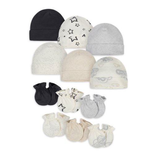 Onesies Brand Baby Boy or Baby Girl Gender Neutral Caps & Mittens Accessories Shower Gift Set, 12-Piece