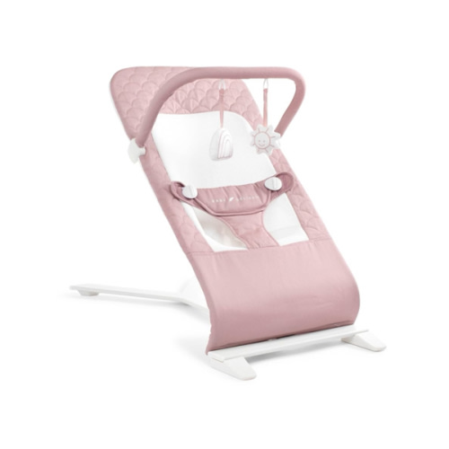 Baby Delight Alpine Deluxe Portable Baby Bouncer | Infant | 0-6 Months | 100% GOTS Certified Organic Cotton Fabric | Organic Rose