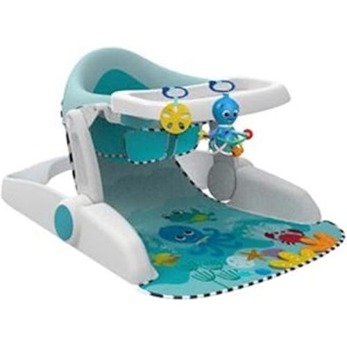 Baby Einstein Unisex Sea of Support 2 In 1 Sit Up Floor Seat with Soft Seat Pad, Store Tray, and Sea of Sensory Details, Multicolor