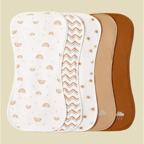 5pcs/Pack Soft & Breathable Baby Bibs With Sun, Rainbow, Cloud Embroidered Design, Multi-Purpose Burp Cloth | SHEIN USA