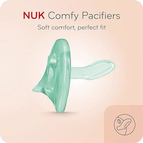 NUK Comfy Orthodontic Pacifiers, 0-6 Months, Timeless Collection, 5 Count (Pack of 1)