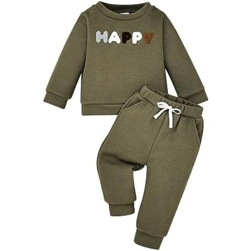 Toddler Baby Boy Clothes Letter Crewneck Fall Boy Winter Outfits Sweatshirt Long Sleeve Pants Clothes Set 6 Month-4T