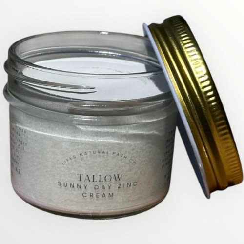 Zinc Sun Cream, 100% Grass Fed Beef Tallow, Natural Ingredients, Moisturizing, Non-Toxic