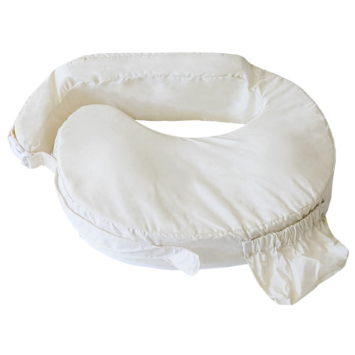 My Brest Friend Deluxe Organic Nursing Pillow 100% Organic Cotton Slipcover Ergonomic Breastfeeding Pillows Supports Both Mom and Baby Breastfeeding Essentials Handy Side Pocket Cream